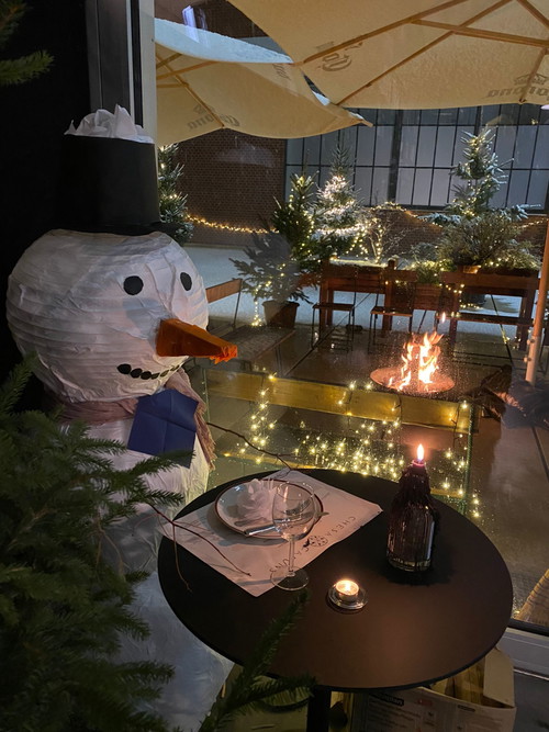 Da wird sogar der Schneemann hungrig.
