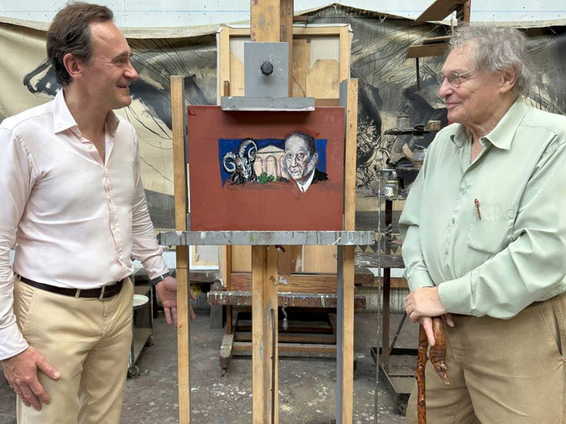Gérand Garouste con Julien de Beaumarchais de Rothschild.