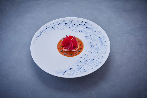Steirische Gebirgsgarnele, Rote Bete &amp; Gaeng Som Sauce