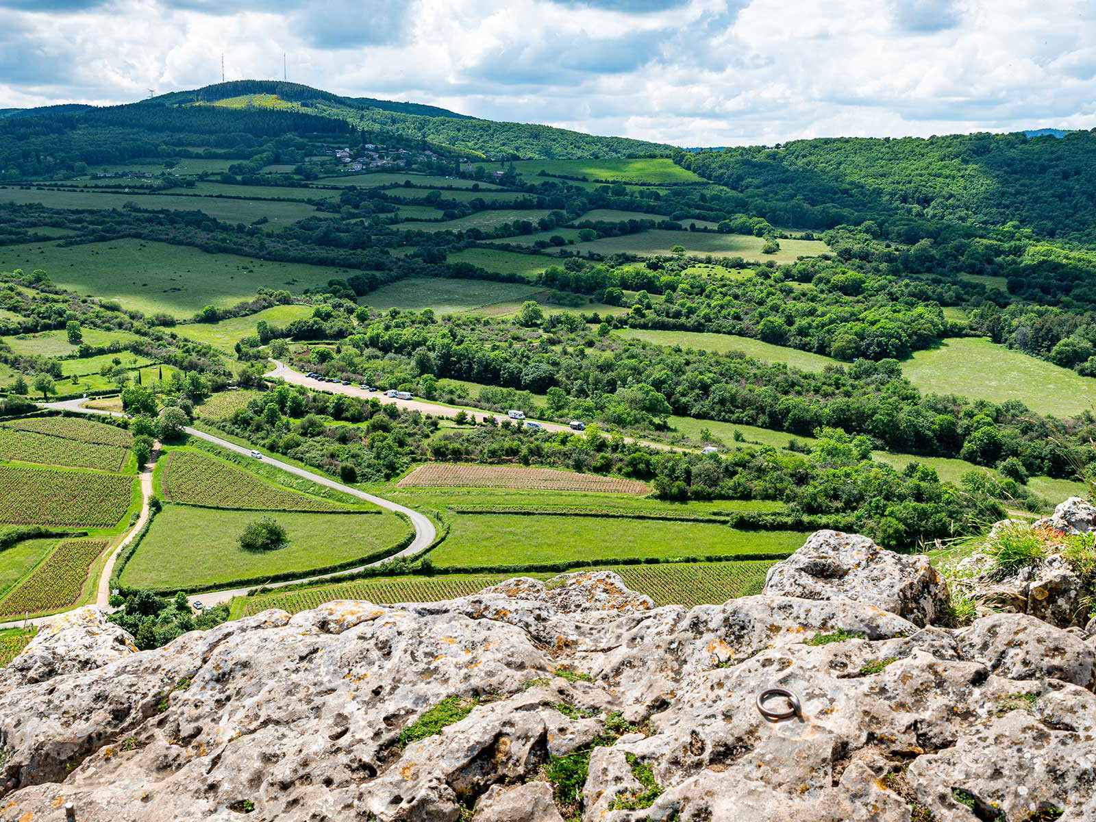 Vista dalla roccia di Solutré a ovest di Mâcon.