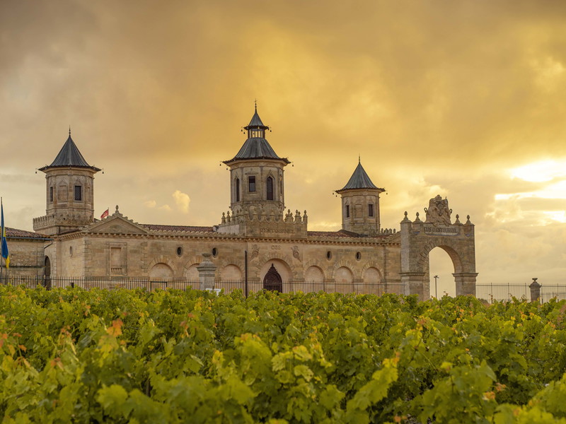 Romantic vistas on the château road in the Médoc: Château Cos d'Estournel in Saint-Estèphe.