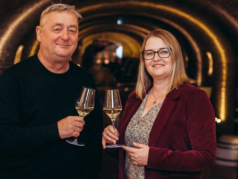 Andreas Vitasek und Aurore Jeudy in den Schlumberger Kellerwelten.