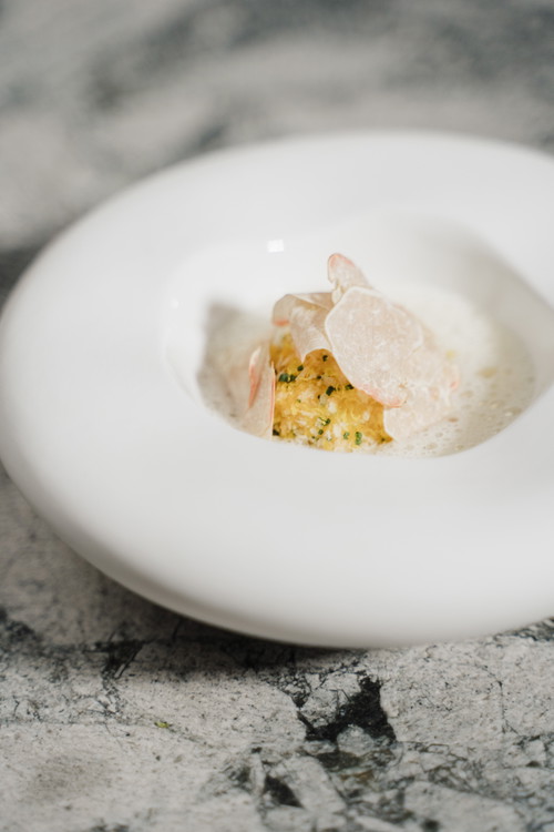 Ochsenmarkknödel, Hefe, Karfiol und Weißer Alba Trüffel