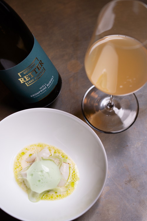 WELL Kronprinz Rudolf - Fruchtessenz Edition Sommelier Obsthof - Calamaretti mit Gurke, Dill und Wasabi