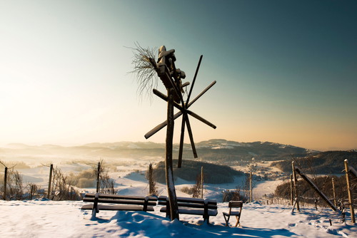 Das Südsteirische Weinland im Winter. 