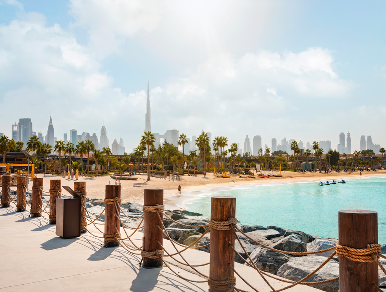 Relaxing on the beach is part of the Dubai experience. Open to the public, La Mer Beach in Jumeirah is a popular choice, but numerous private clubs also await.  