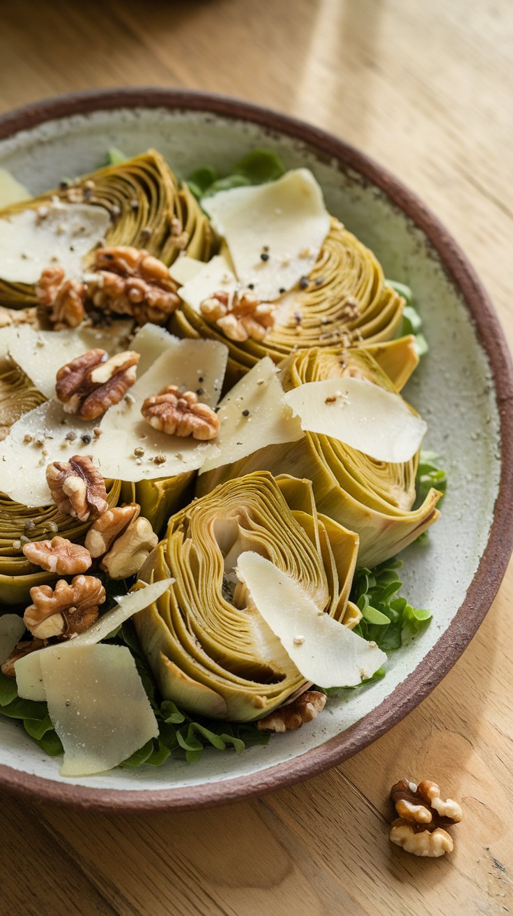 Insalata di carciofi, parmigiano e noci