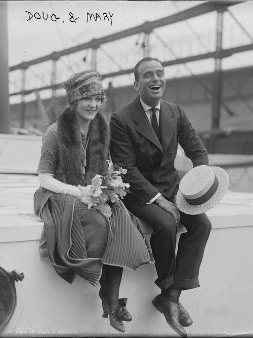 Schauspielerin Mary Pickford mit ihrem Kollege und zeitweiligem Ehemann Douglas Fairbanks