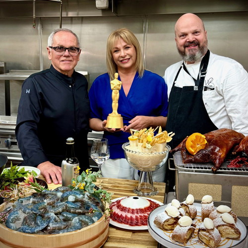 Eva Keferböck, Geschäftsführerin von »White Panther« mit Wolfgang Puck und Mike Köberl © White Panther