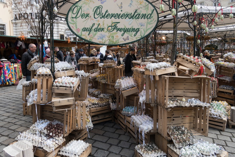 Each year, Vienna's Easter market at Freyung showcases Europe's largest "Easter egg mountain", made up of around 40,000 hand-painted eggs.