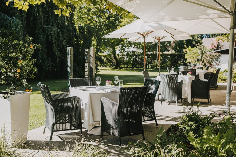 Der Gastgarten im Restaurant »Guth«.