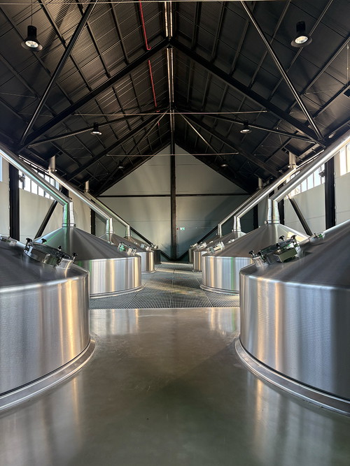 Blick auf die neuen Mash Tuns der erweiterten Bushmills Distillery