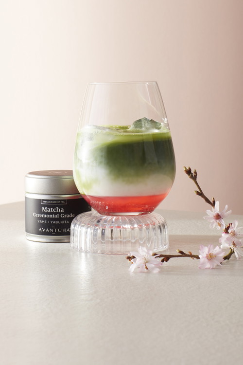 Iced Sakura Matcha Latte.