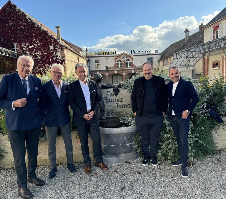 (von links) Heiner Finkbeiner, Marcel Reif, Thomas Schreiner, Johann Lafer und Günter Gollner. 