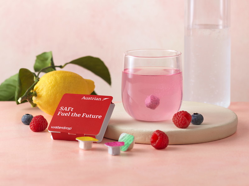»Austrian Airlines« x »Waterdrop«: Neue Getränke an Board!