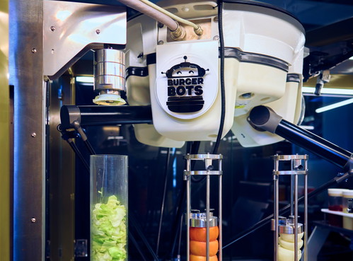 The FlexPicker selects the components of each burger.