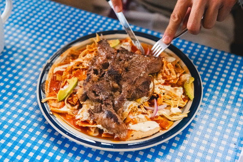 Chilaquilles con carne