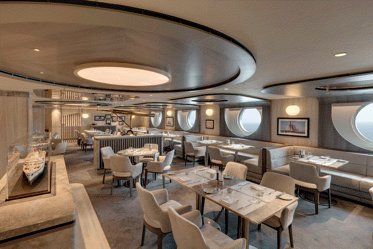 In fünf der sechs Restaurants speisen und trinken Sie auf höchstem Niveau All-Inclusive, hier der Med Yacht Club.