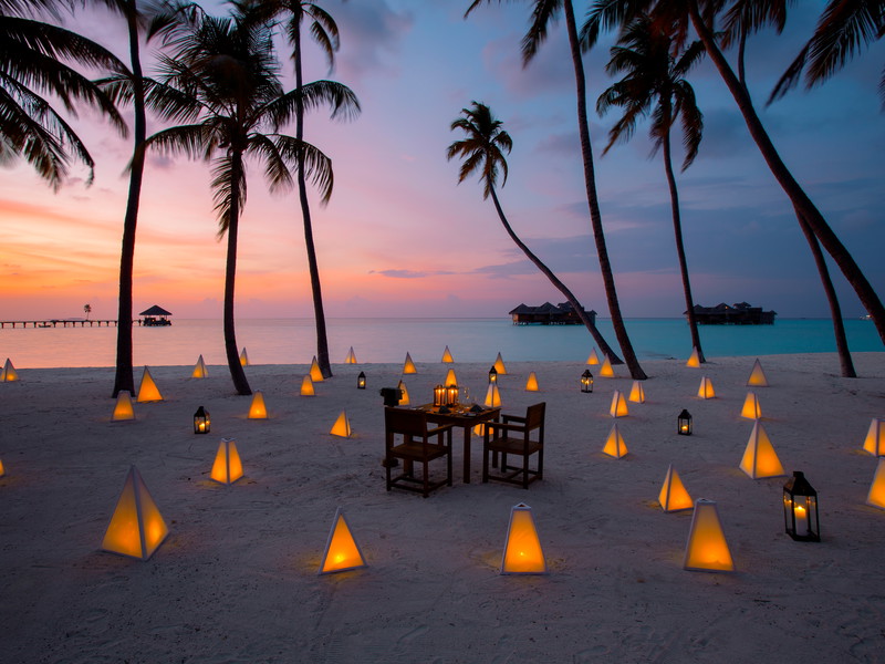Private dinner at the Gili Lankanfushi Resort in the Maldives.  