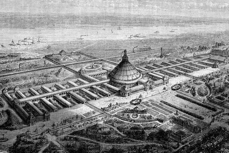 Blick auf die Weltausstellung 1873 in Wien