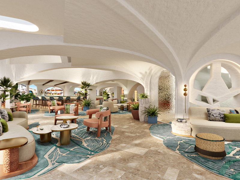 La Lobby del W Sardinia a Poltu Quatu