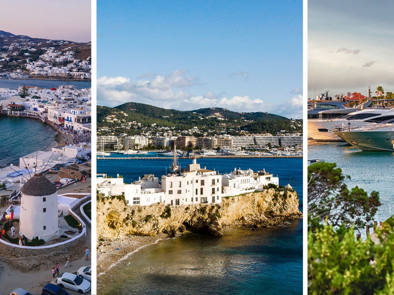Mykonos, Ibiza und Porto Cervo