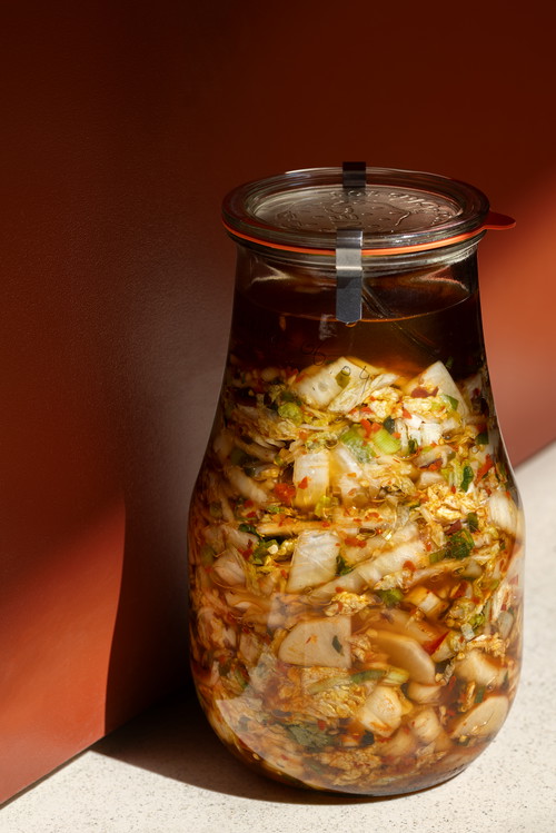 Der hausgemachte Kimchi.