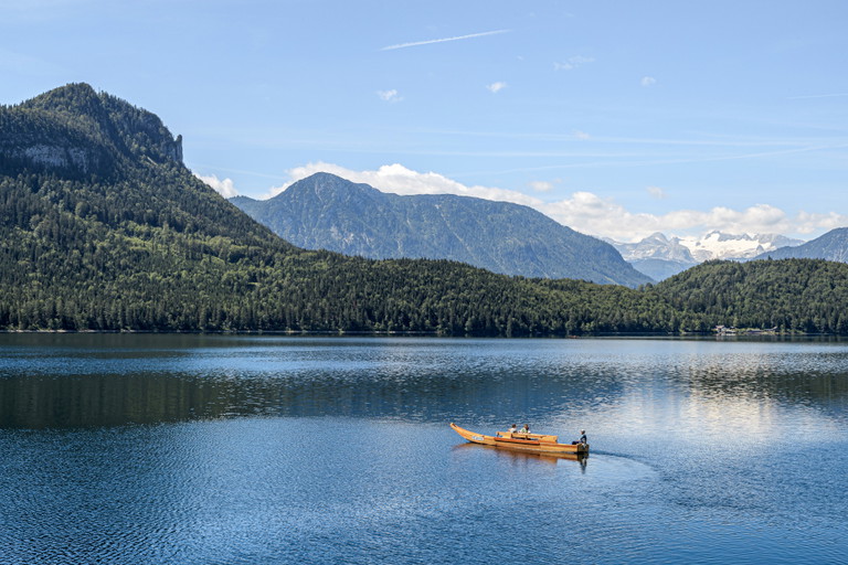The dark blue waters of the lake are especially enchanting. 