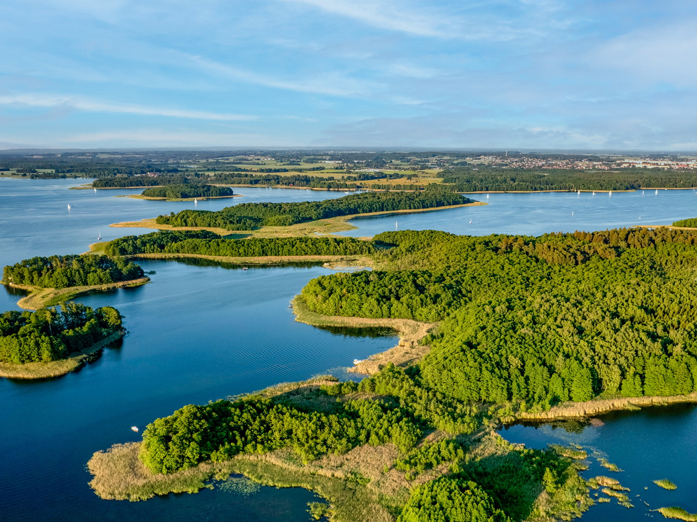Beauty as far as the eye can see. The Masurian Lake District in north-eastern Poland comprises more than 2,000 lakes.