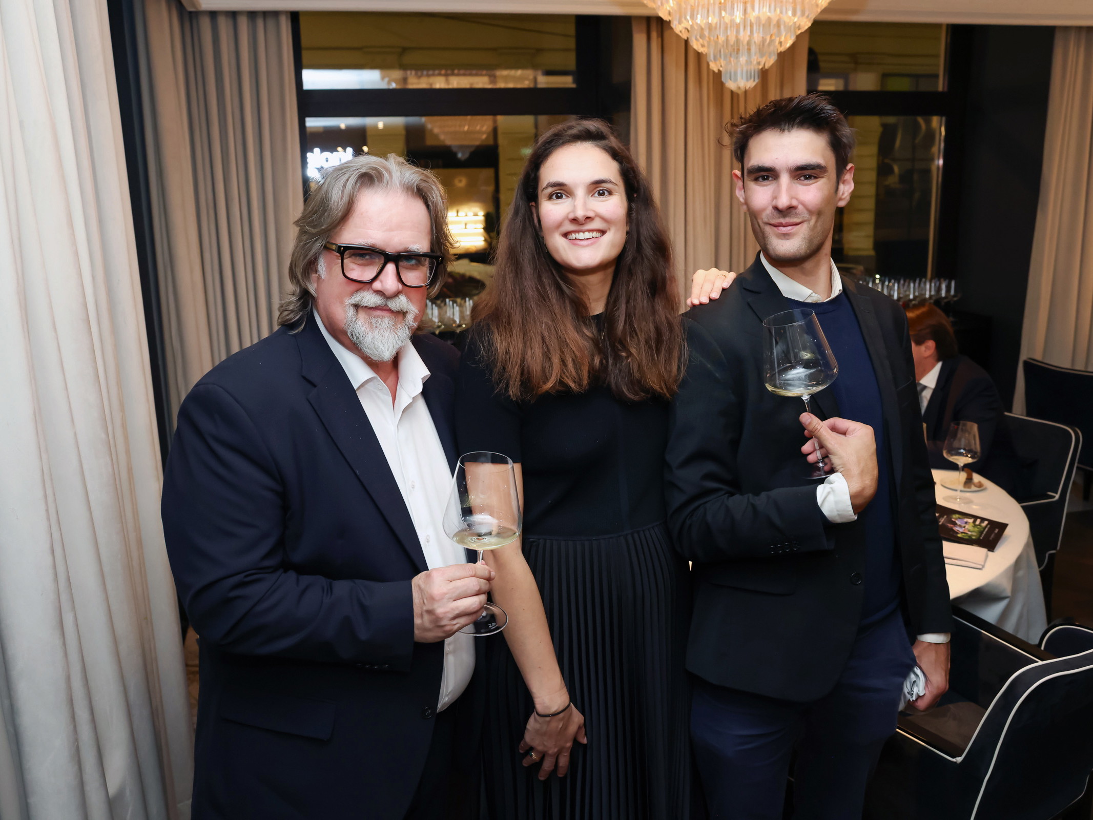 V. l.: Peter Moser, Clemence Bernaille (Caudalie), Camille Meyrou (Château Smith Haut Lafitte).