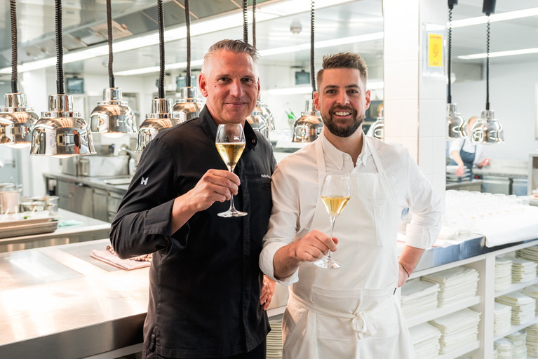 Die Krug-Botschafter Heiko Nieder und Kirk Westaway