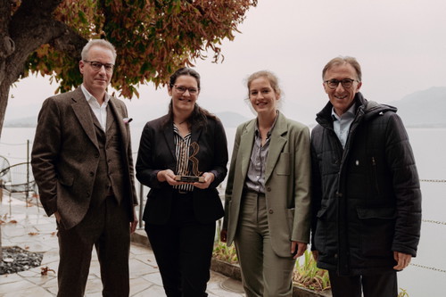 Die Jury der Ruinart Sommelier Challenge mit Gewinnerin Anja Neuenschwander.
