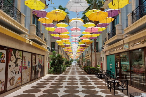 Beliebte Gasse in Abu Dhabi