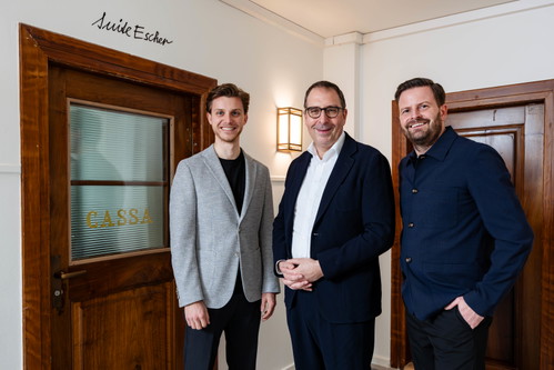 Von links: Lukas Hasler, Thomas Abegg und Pascal Schmutz vor der Escher Suite
