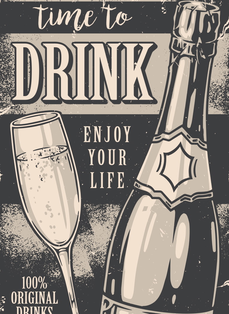 Vintage-Flyer für die Promotion von Champagner.