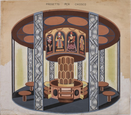 Bozzetto per padiglione pubblicitario ENIT, 1939-1940