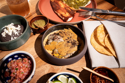 corn creme with grilled corn and huitlacoche-hollandaise