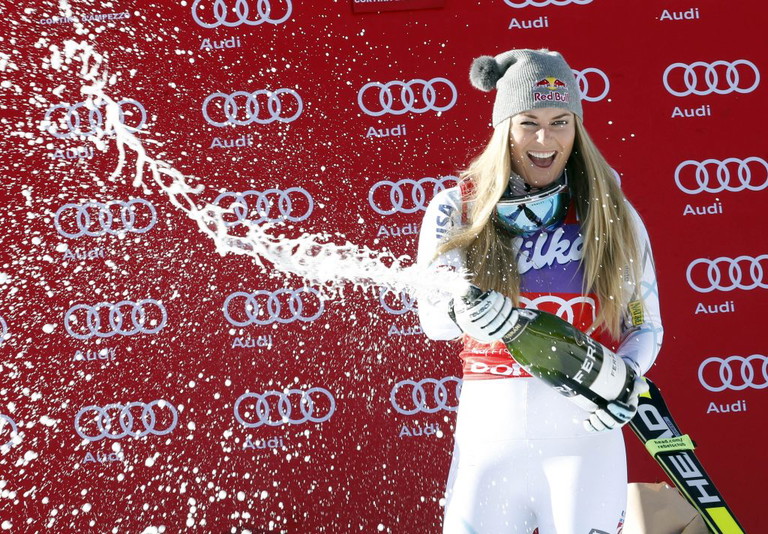Lindsey Vonn festeggia con il Trento DOC di Ferrari