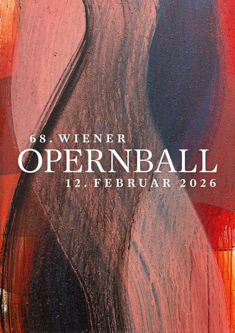 »Schwarzer Samt, rote Seide« – das diesjährige Opernball-Plakat von Arnulf Rainer