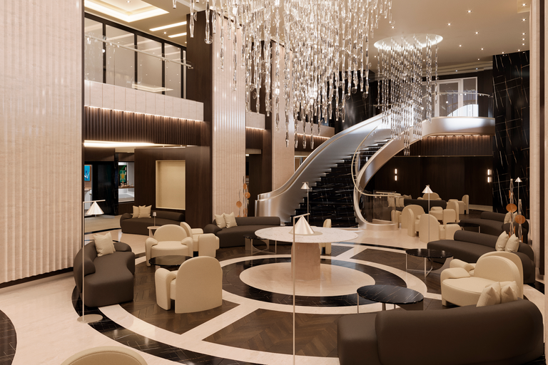 Die Lobby Bar zeigt stellvertretend die wohnliche Eleganz auf der neuen »EXPLORA III«.