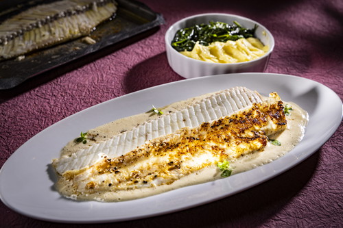 Seezunge mit Spinat und Püree à la Robouchon 