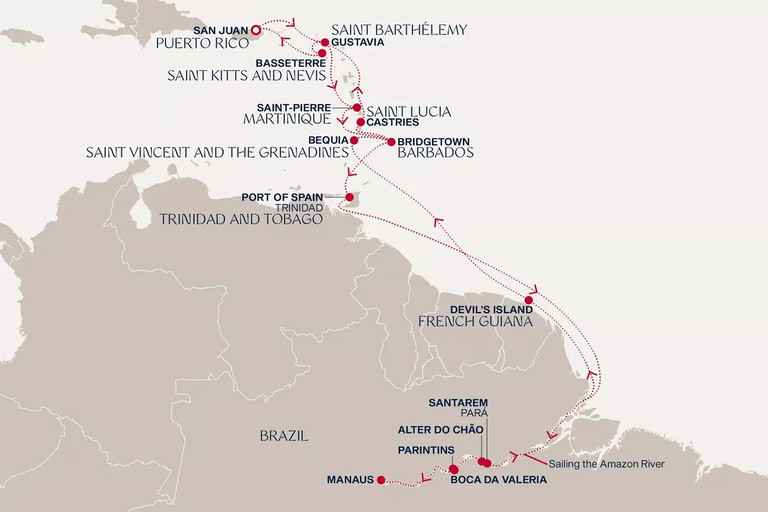 Karibik, Amazonas und wieder die Karibik: in einer bequemen Rundreise mit Luxusliner »EXPLORA I«