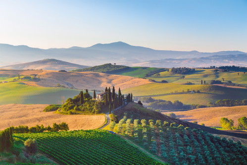 Morgenstimmung im Val d’Orcia in der Toskana.