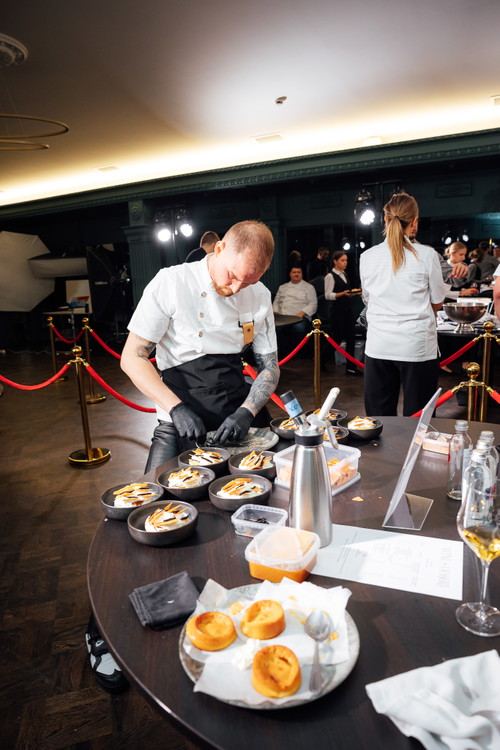 Desserts are prepared in one venue right before serving.  