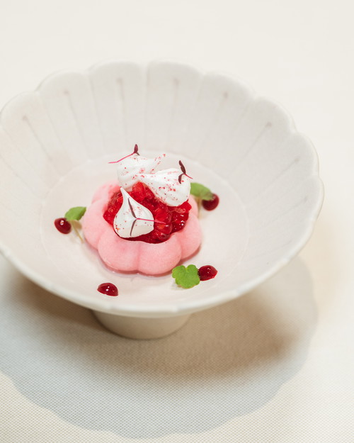 Litchi rosa e lamponi