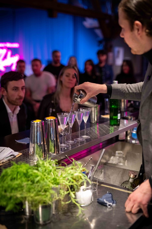 The jury testing the cocktails. 