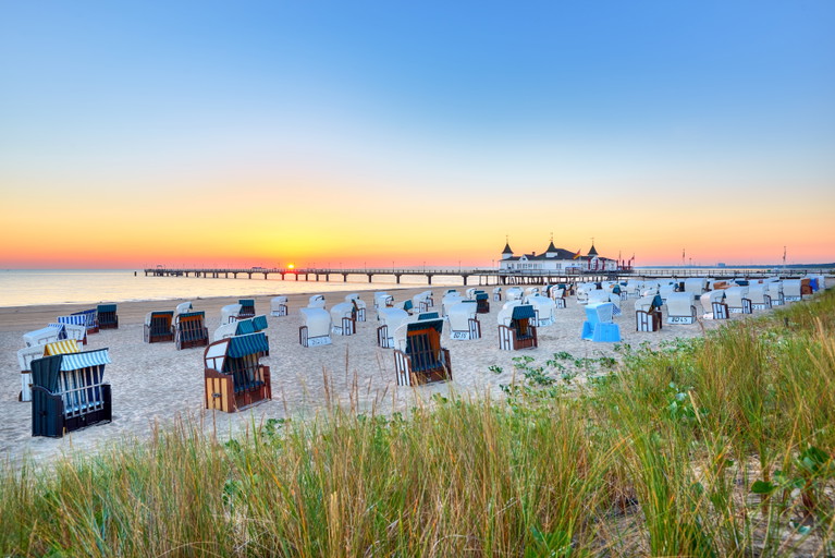 Blick auf die Seebrücke Ahlbeck an der Ostsee