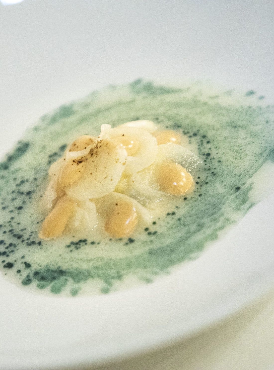 Asparago di mezzago gamberi e spirulina