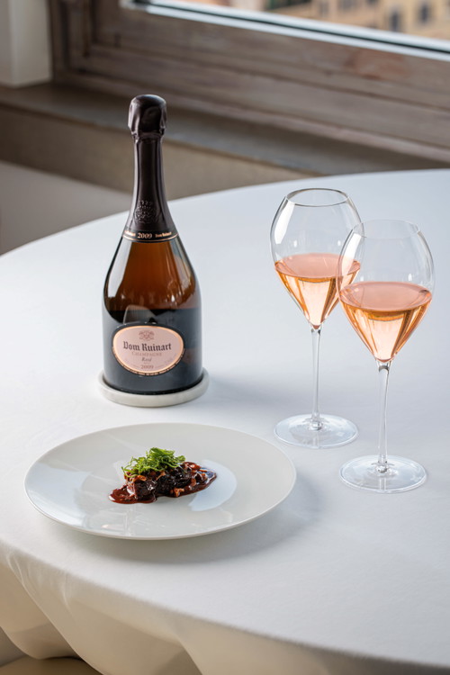 Dom Ruinart Rosé 2009 abbinato a maiale, arachidi e lime