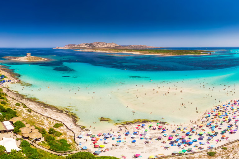 Keine Badetücher mehr am Strand La Pelosa, Sardinien